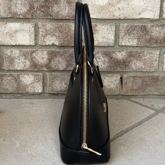 COACH MINI SIERRA DOME CROSSGRAIN LEATHER SATCHEL CROSSBODY BAG Black Leather - Picture 6 of 15